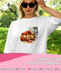 White shirt with Six Pack Dope Cute Baby Monkey Punchs Team DTF Transfers For T Shirts And DIY Clothing Ready To Press design.