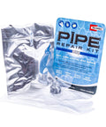 Quick pipe repair kit for 1-inch pipes with fiberglass cloth and polyurethane resin for fast leak sealing on all materials.