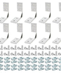 10 Pack 1 Inch Slot Aluminum Corner Brackets For 1010 And 2525 Extrusions With M6 Bolts And Nuts shown with screws and nuts included