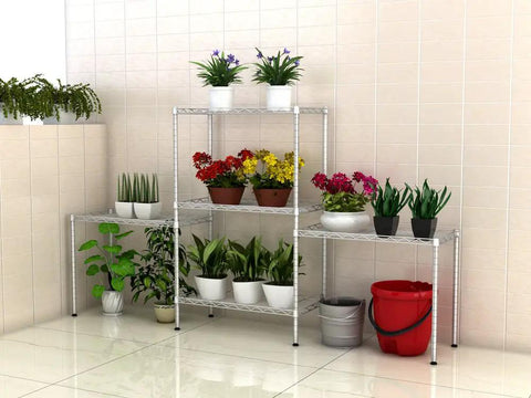 Totally Built Different Five Tier Metal Storage Rack Featuring Adjustable Height Wire Shelving For Seriously Heavy Duty Kitchen Office And Hallway Organization With Clean Silver Finish Rated For Massive Loads