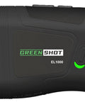 Side view of Dope Golf Range Finder With Slope 1200 Yard Range 6X Magnification Magnetic Mount, compact design with logo visible.