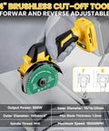 Cordless Cut Off Tool For 20V Max Batteries, 18,000 RPM Brushless Powerhouse with 4 inch blades and dust cover in use