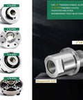 Lathe Headstock Spindle Adapter Converts Five Eighths Inch Shopsmith Internal Thread To One Inch Eight TPI External Thread for quick chuck upgrades on woodworking lathes.
