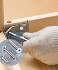 Pro Grade No Sweat Pack Of One Hundred Size Eight White Stainless Steel Self Tapping Wall Plate Screw Set in use to secure fasteners.