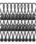 30 Pack 4 Inch Heavy Duty Black Bungee Cords For Tarp Canopy Tent Camping Gear Multipurpose Tie Down Straps Elastic Ropes