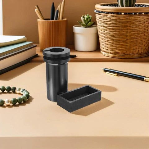 Heavy Lifter Graphite Crucible And Metal Smelting Mold Set With Integrated Oil Traps for casting gold and silver.