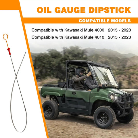 Oil Gauge Dipstick 52005-0747 Replacement For Mule 4000 4010 next to Kawasaki Mule with compatibility details.