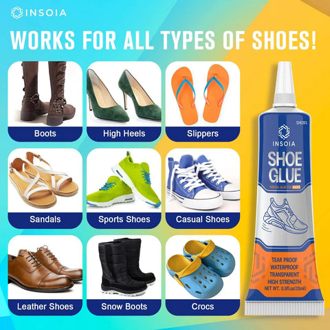 Heavy Duty Shoe Glue Repair Kit With 15ML X2 Adhesives, waterproof and flexible for boots, sneakers, leather shoes, and more