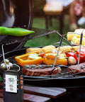 2-Pack 2.5mm Probe Replacement For H5055 Meat Thermometer with vegetables and meat on BBQ grill