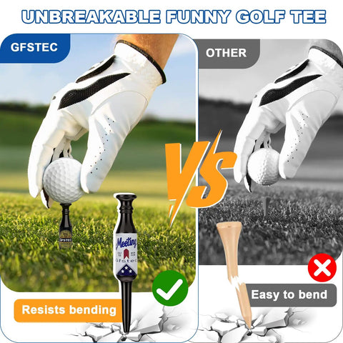 Comparison of durable Hilarious Lucky Eight Golf Tees Set For Bachelor Parties And Golf Lovers, recyclable beer bottle tees with regular tees.