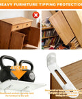 Heavy Duty Furniture Anchors For Baby Proofing 12 Pack White Anti Tip Wall Mount Kit securing furniture without tipping hazards.