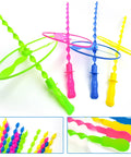 40 Pack Flying Disc Toys Twisty Helicopter Spin Copter Propeller Flyers Saucers With Launchers in assorted colors