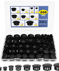 200 Piece Plastic Hole Plug Set With 9 Sizes For Cabinets And Furniture displayed in open case