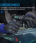 Cut Resistant Work Gloves With Power Grip For Men And Women ANSI A5 Impact Protection Heavy Duty HPPE Safety Gloves holding a power tool