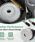Front view of VORGENS vacuum blower motor with large white plastic gear