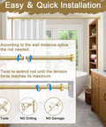 Easy install guide for No Drill Stainless Steel Shower Curtain Rod With Adjustable Tension Fits 32 To 80 Inches Rust Free Non Slip End Caps