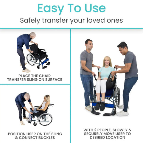 Hassle Free Chair To Bed Transfer Sling For Elderly And Disabled Patients Smooth Move Lift Assist Harness in use for transfers.