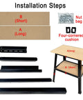 Universal Heavy Duty Power Tool Stand For Drill Press Belt Sander Bench Grinder Band Saw Scroll Saw And Planer Miter Saw installation instructions and parts layout.