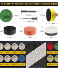 Image showing Super Fast 188 Piece Hook and Loop Sanding Discs Set With Grit From 60 To 10000 for various projects.