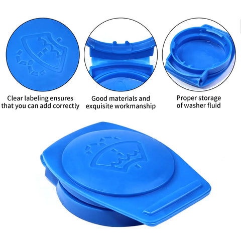 Blue Porsche Cayenne Windshield Washer Fluid Cap Replacement 3Q0955455 with clear symbols and leak-free seal