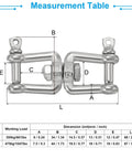 M6 Jaw To Jaw Swivel Shackle Forged From 304 Stainless Steel Holding Down A Badass 661 Pound Load Rating Measurement Table.