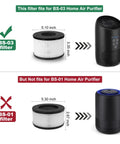 BS03 True HEPA Replacement Filter For PARTU And Slevoo Air Purifier 3 In 1 Filtration System 4 Pack Not Fit For BS01 diagram