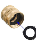 3/4 Inch Brass Garden Hose Adapters Set, 4 Pack With Double Male And Double Female Couplers, Includes Male To Male And Female To Female Converters And Extra Washers For Leak Free, Versatile Hose Connections For DIYers, detail of brass adapter with washer
