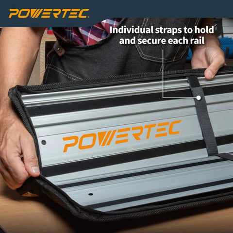 Straight Up Rugged Heavy Duty Case For Your 59 Inch Track Saw Guide Rail Featuring Thick Dual Padded Sleeves Universal Router Track Bag with secure straps