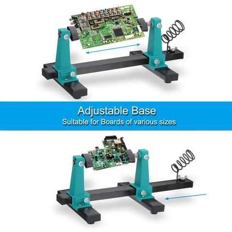 Adjustable PCB Holder With 360 Degree Rotation For Soldering And Desoldering Repairs Heavy Duty Metal Base Clamp Holding PCB