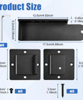 INJOYTEC Gate Latch Lock Heavy Duty Aluminum Alloy Adjustable Door Latch size diagram showing dimensions of components and tools.
