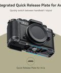 Zf Handgrip L Shape Grip for Nikon Zf with ergonomic silicone grip and built-in Arca quick release plate for tripod use.