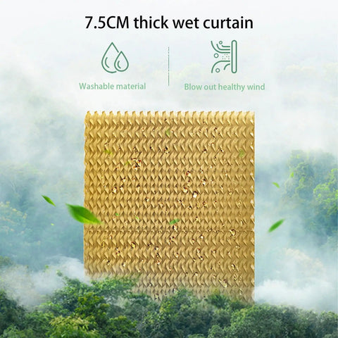 7.5CM thick wet curtain showcasing washable material for the Kick The Heat With This Solid Portable Evaporative Air Cooler.