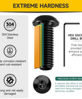 Top Shelf 3/8 16 X 2 1/2 Button Head Socket Cap Bolts, 10 Pack, 304 Stainless Steel Hex Drive Screws with drill bit.