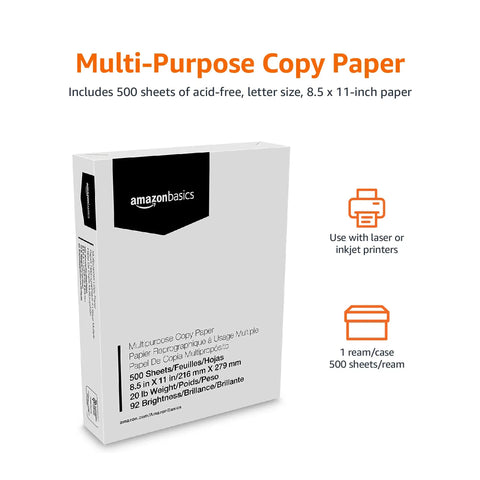 Legit Top Grade Multipurpose Copy Printer Paper 8.5 X 11 Inches 20 Lb Bond 92 Bright White 1 Ream 500 Sheets Jam Free Laser Inkjet Ready Smooth Feed No Fuss Go To Option For Home Offices