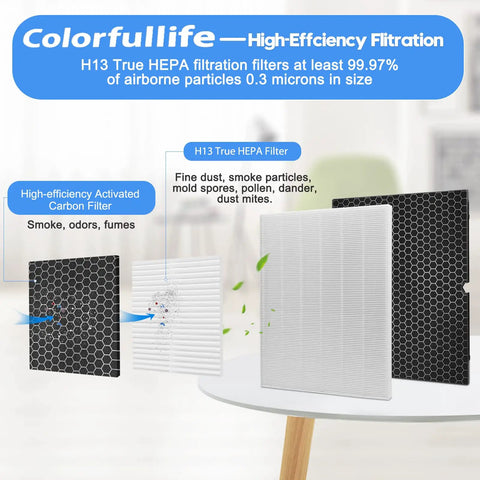 Two Pack Replacement Filters Kit For Winix 5500-2 AM80 Plasmawave Air Purifier 116130 Replacement Filter H with HEPA and carbon filters
