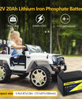 Children driving toy car outdoors with 12V 20Ah LiFePO4 Deep Cycle Battery With 4000 Cycles Built In 40A BMS Screw Terminals
