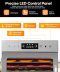 Big Time Eight Tray Stainless Steel Food Dehydrator Machine For Beef Jerky Dried Fruits Vegetables Herbs And Homemade Dog Treats No Fuss Quick Dry Performance LED control panel with temperature and timer settings.
