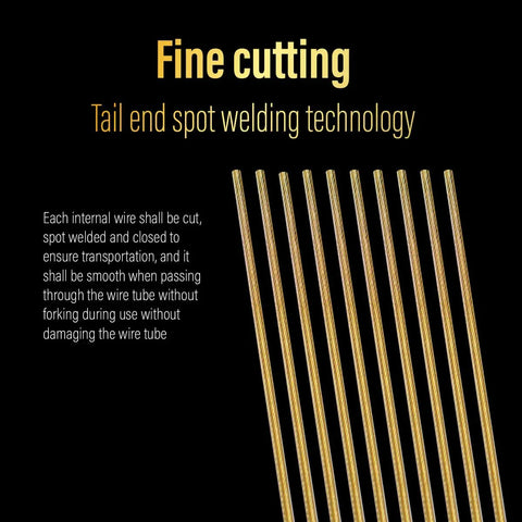 Polished Bike Shifter Cable for Shimano and SRAM 1.1x2100mm Gold with fine cutting and spot welding technology.