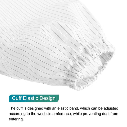 Close-up of the cuff elastic design on Snag This Kickass ESD Anti Static Lab Coat With Protective Hood And Secure Cuff Design.