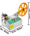 AOXHUGB Automatic Computer Cloth Tape Cutter With Hot Cold Knife for precise tape cutting, showing measurements and controls.