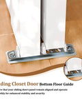 Three Lite Frosted Glass Bypass Sliding Closet Door Set with Track Kit and Floor Guide for 120 Inch Opening, floor guide close-up