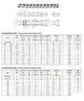 Top Tier 08B-2 Double Row Roller Chain Made From 304 Stainless Steel with detailed specifications and dimensions.
