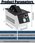 Rock Solid 1500 Watt Eyeglass Frame Heater With Blazing Fast Airflow showing adjustable temperature dial and control switches.