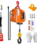 3 In 1 Electric Hoist Winch With Wireless And Wired Remote 1500W 120V Crane 25ft Lift Overload Protection, components displayed