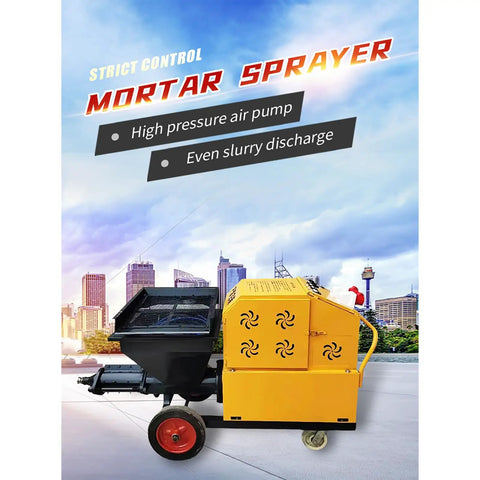 Heavy Duty Portable Construction Mortar Spraying Machine features high pressure air pump for efficient coatings outdoors.