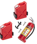 RC Decoration Kit Mini Fuel Tank And Fire Extinguisher For 1/10 Scale Crawlers, Realistic Plastic Accessory with screws