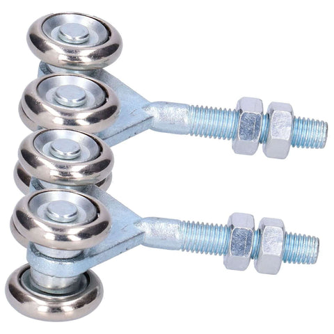 2 Pcs Door Roller Set With Double Wheel Pulley For Glass Barn Doors And Sliding Track Doors, 35mm Diameter, iron and steel