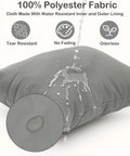 Grey waterproof fabric demonstration, showcasing durability and odorous quality for Waterproof Wet Dry Bag Set For Cloth Diapers And Swimwear, Reusable Travel Organizer With Two Zippered Pockets, Durable Polyester, Easy Carry Handle, Grab And Go Convenience For Beach, Pool, Gym And Soiled Clothes.