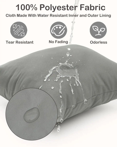 Grey waterproof fabric demonstration, showcasing durability and odorous quality for Waterproof Wet Dry Bag Set For Cloth Diapers And Swimwear, Reusable Travel Organizer With Two Zippered Pockets, Durable Polyester, Easy Carry Handle, Grab And Go Convenience For Beach, Pool, Gym And Soiled Clothes.