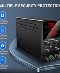 Pro Grade DC Power Supply 30V 10A Adjustable Switching Regulated Bench Lab Unit With 4-Digit LED Display on stand